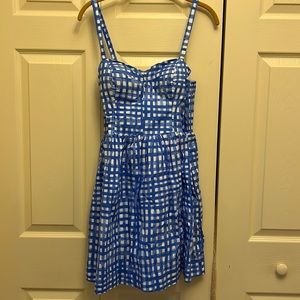 NWT Lilly Pulitzer Feeling Beachy Blue White Gingham Ardleigh Dress. Size 4
